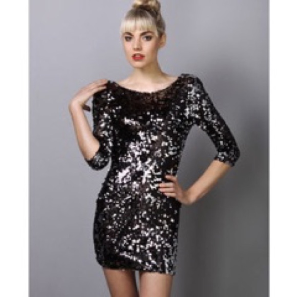 Black sequin dress